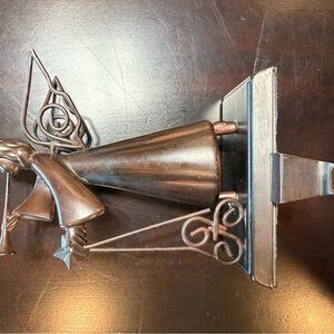 Bronze Elegant Metal Rustic Angel Stocking Holder